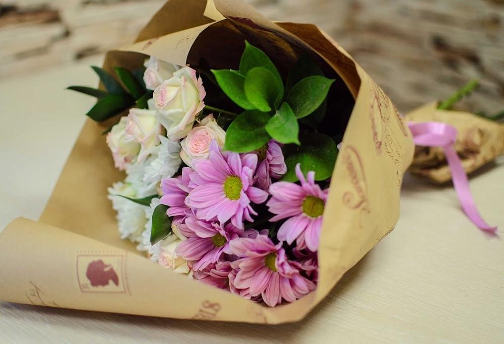 Букет цветов из: Розы и Хризантемы в Зязикове-Юрте