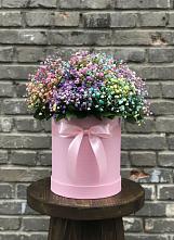 Цветочная композиция из Гипсофила и Розы в шляпной коробке #REPLACE_PRED# Зязикове-Юрте