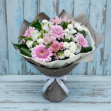 Букет цветов из:  Герберы, Альстромерии и Хризантемы в Зязикове-Юрте