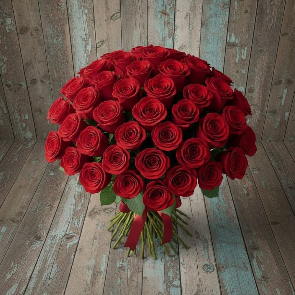 Букет 55 Красных роз Фридом в Зязикове-Юрте