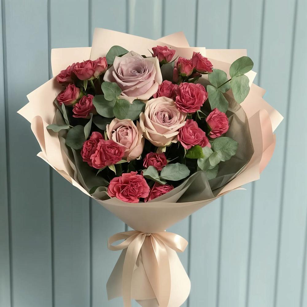 Букет цветов из: Гвоздики и Розы в Зязикове-Юрте