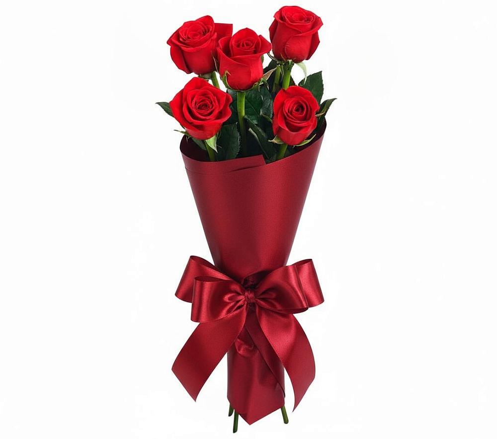 Букет 5 Красных роз Эдлесс Лав в Зязикове-Юрте