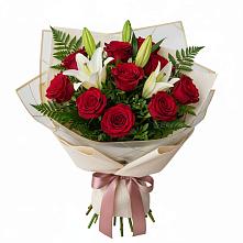 Букет цветов из:  Лилии и Розы в Зязикове-Юрте