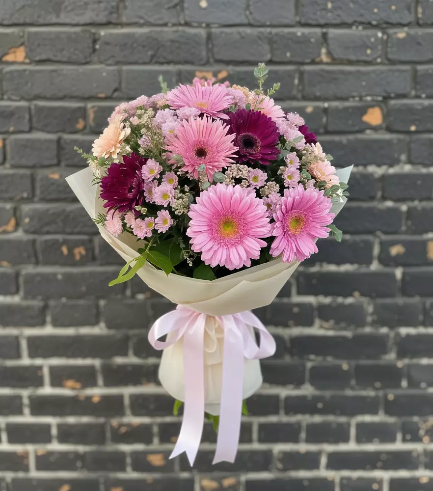 Букет цветов из: Герберы и Хризантемы в Зязикове-Юрте