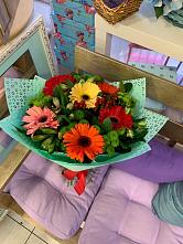 Букет цветов из:  Герберы, Хризантемы и Альстромерии #REPLACE_PRED# Зязикове-Юрте