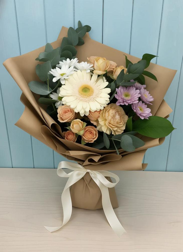 Букет цветов из: Герберы и Хризантемы в Зязикове-Юрте