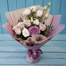 Букет цветов из:  Розы и Лизиантусы #REPLACE_PRED# Зязикове-Юрте