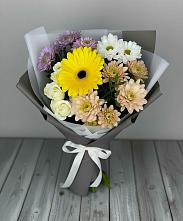 Букет цветов из:  Розы, Герберы и Хризантемы #REPLACE_PRED# Зязикове-Юрте
