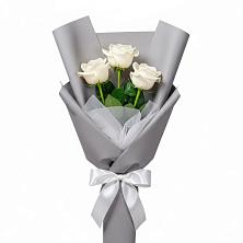 Букет 3 белые розы в Зязикове-Юрте