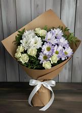 Букет цветов из:  Хризантемы и Розы в Зязикове-Юрте