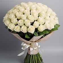 Букет 101 беля роза Белоснежка в Зязикове-Юрте