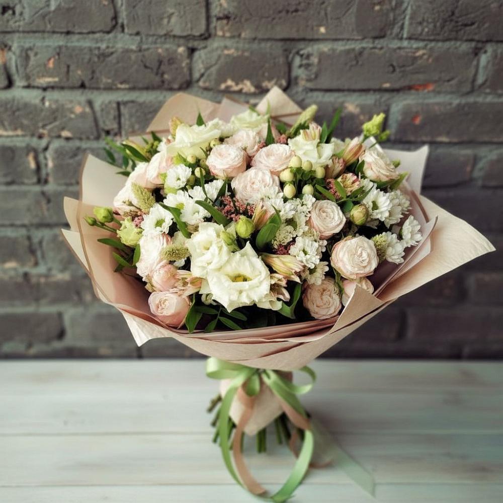 Букет цветов из: Альстромерии, Розы и Хризантемы в Зязикове-Юрте
