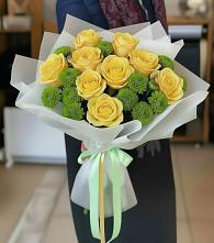 Букет цветов из:  Хризантемы и Розы в Зязикове-Юрте