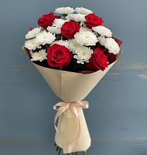 Букет цветов из:  Розы и Хризантемы в Зязикове-Юрте