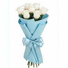 Букет 7 белых роз Проуд в Зязикове-Юрте