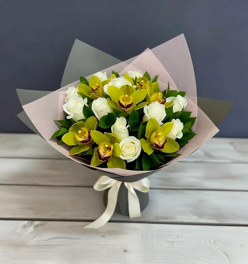 Букет цветов из: Орхидеи и Розы в Зязикове-Юрте