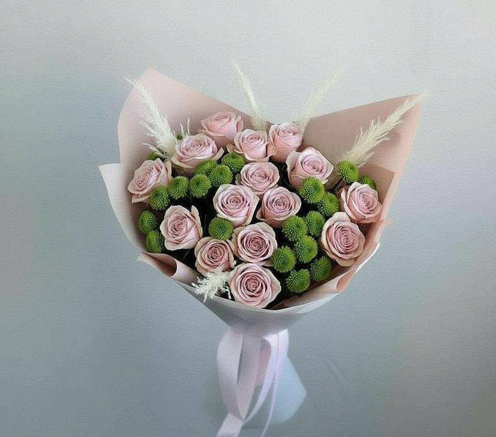 Букет цветов из: Розы и Хризантемы в Зязикове-Юрте