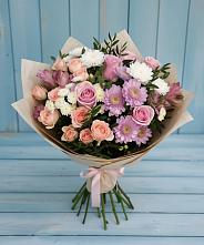 Букет цветов из:  Хризантемы, Розы и Альстромерии в Зязикове-Юрте