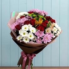Букет цветов из:  Розы, Хризантемы и Альстромерии в Зязикове-Юрте
