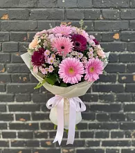 Букет цветов из:  Герберы и Хризантемы в Зязикове-Юрте