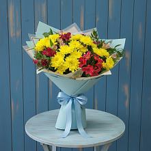 Букет цветов из:  Альстромерии и Хризантемы в Зязикове-Юрте