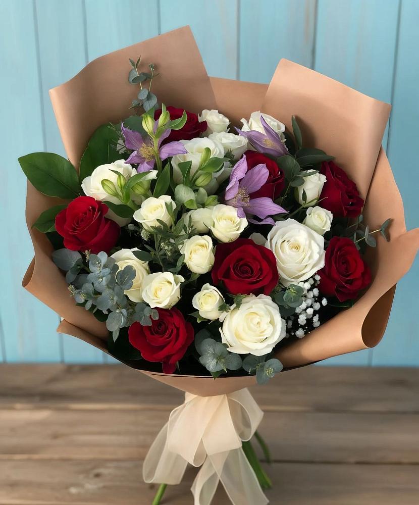 Букет цветов из: Розы и Альстромерии в Зязикове-Юрте