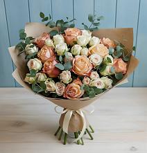 Букет цветов из:  Альстромерии и Розы в Зязикове-Юрте
