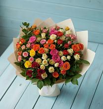 Букет Микс из разноцветных кустовых роз в Зязикове-Юрте