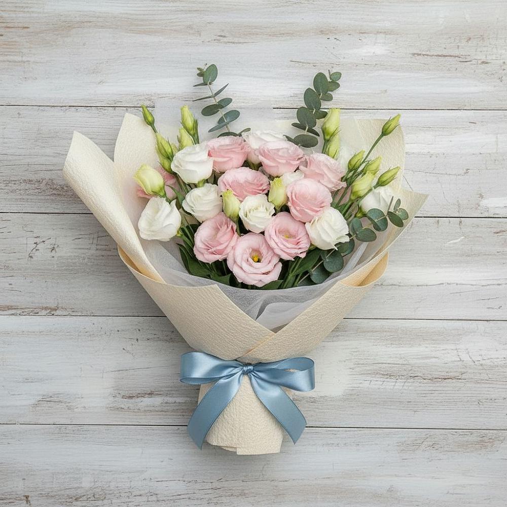 Букет цветов из: Лизиантусы в Зязикове-Юрте